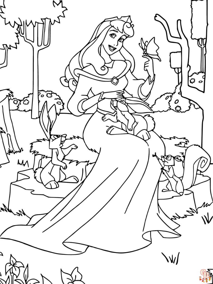 aurora disney princess coloring pages with prince