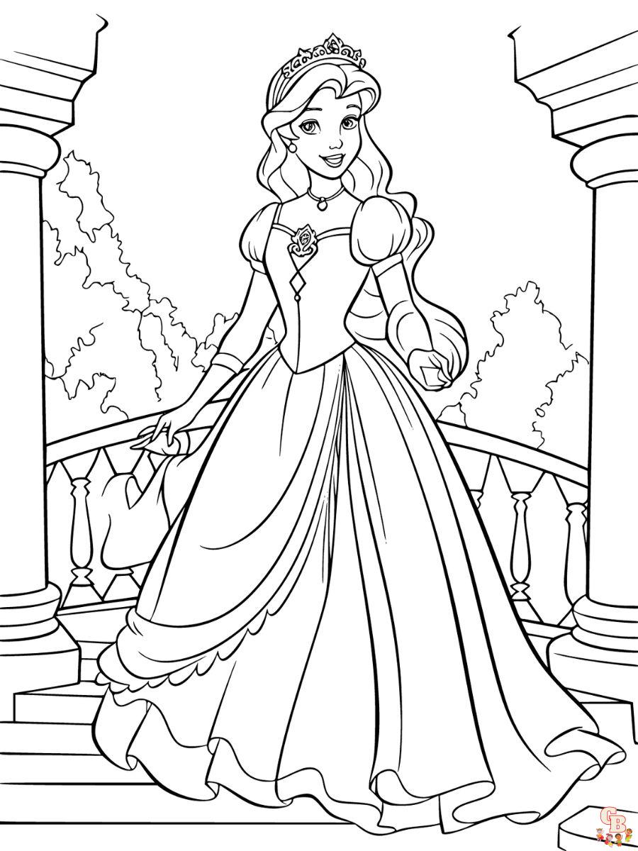 Disegni da colorare principessa - Fogli da colorare principessa stampabili  gratuiti