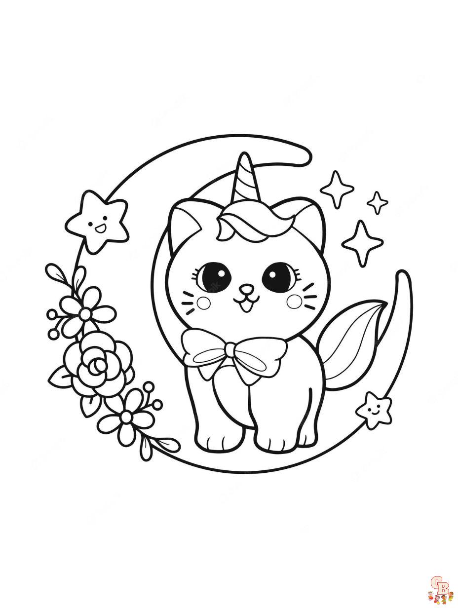 baby cat unicorn coloring pages