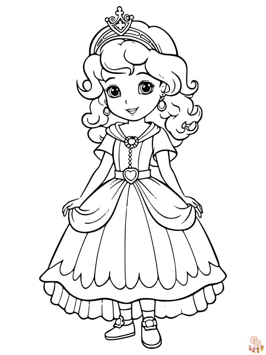 baby cute princess coloring pages