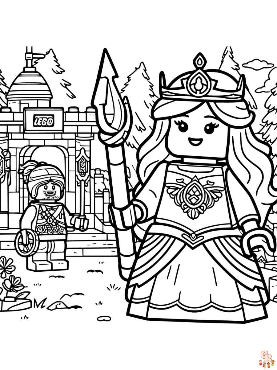 baby lego princess coloring page