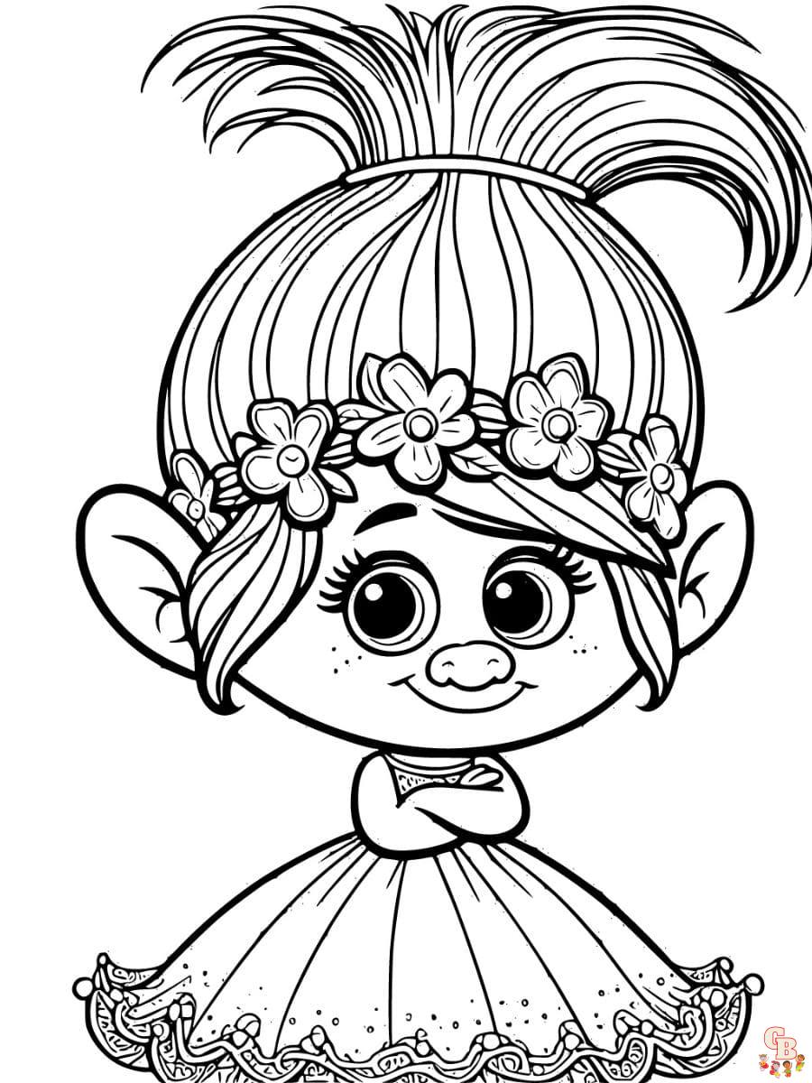 baby princess poppy coloring pages