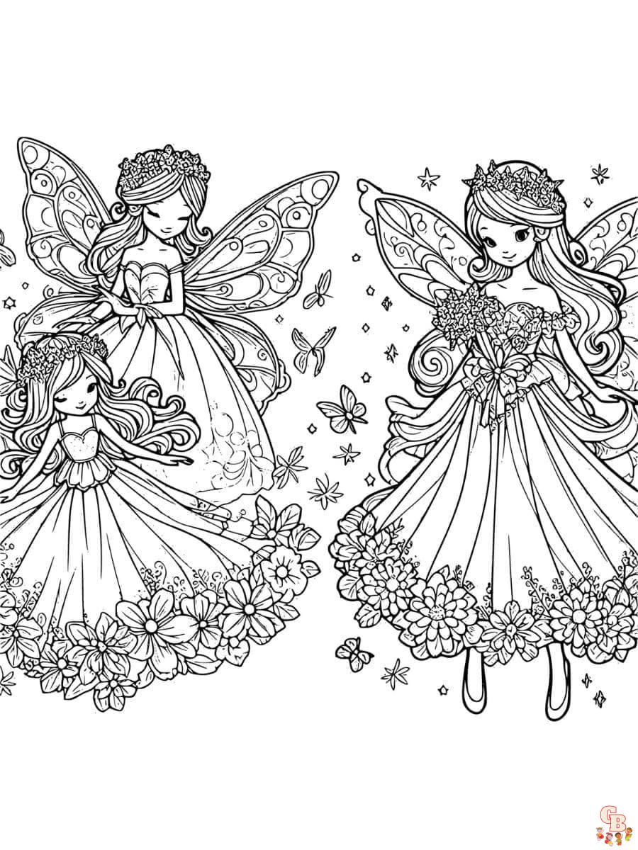 barbie fairy princess coloring pages