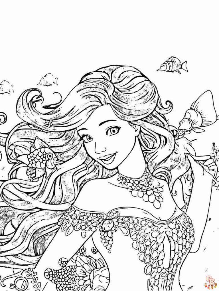 Printable Mermaid coloring pages for kids - GBcoloring