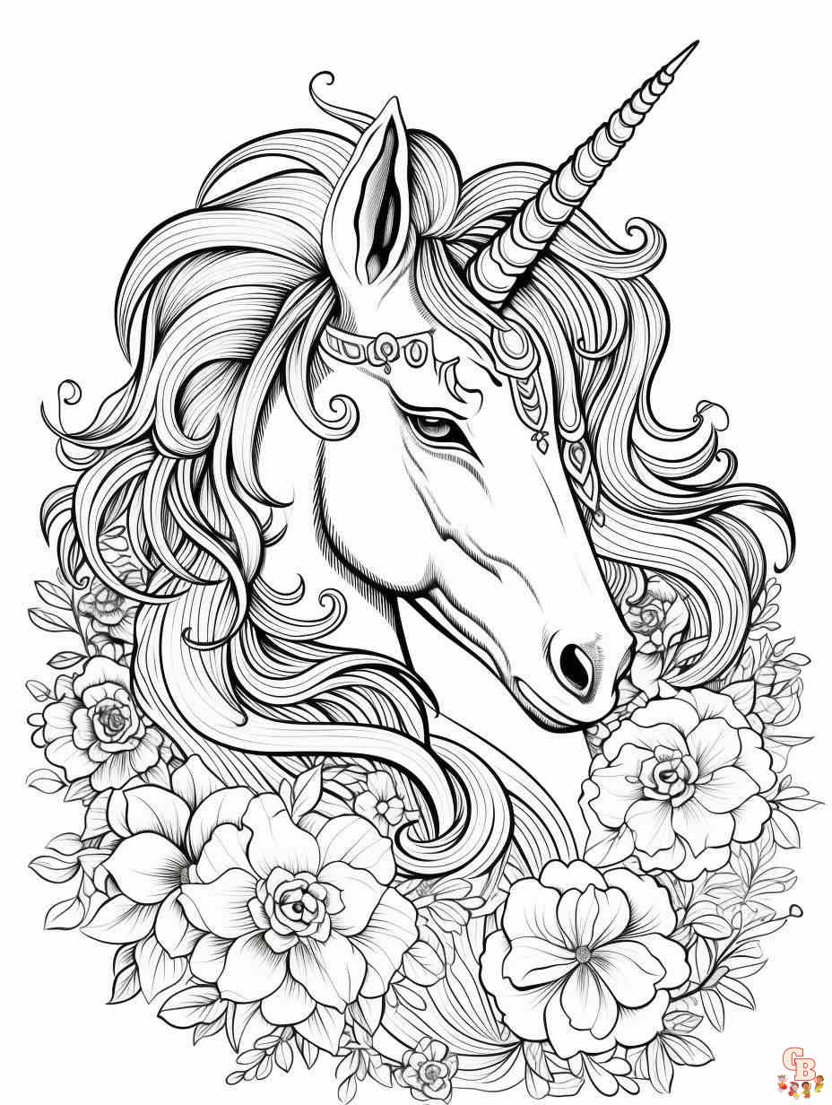 hermosos dibujos de unicornio realistas para colorear