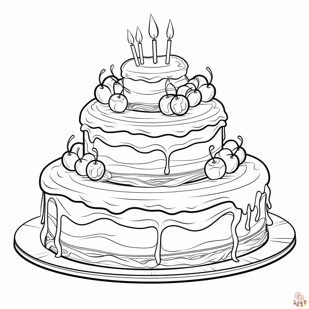 Desenhos para colorir de bolos para impressão grátis para crianças e adultos