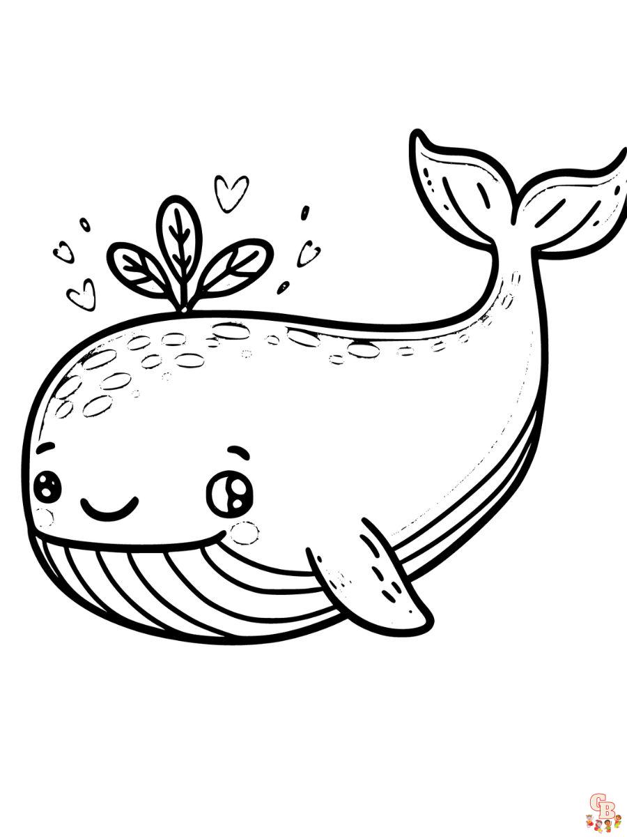 blue whale coloring pages cute