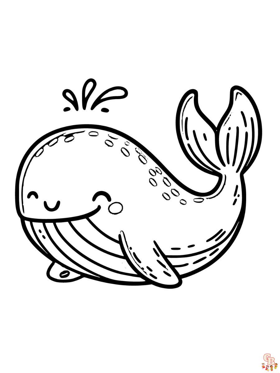 blue whale coloring pages easy