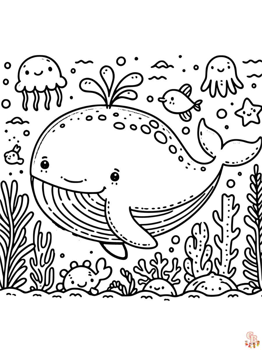 blue whale coloring pages to print