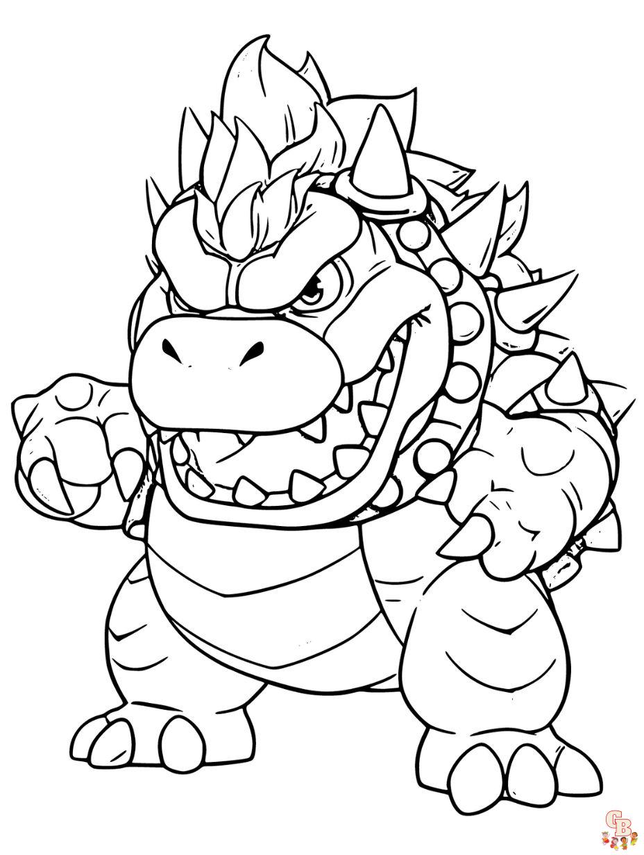 bowser angry coloring pages