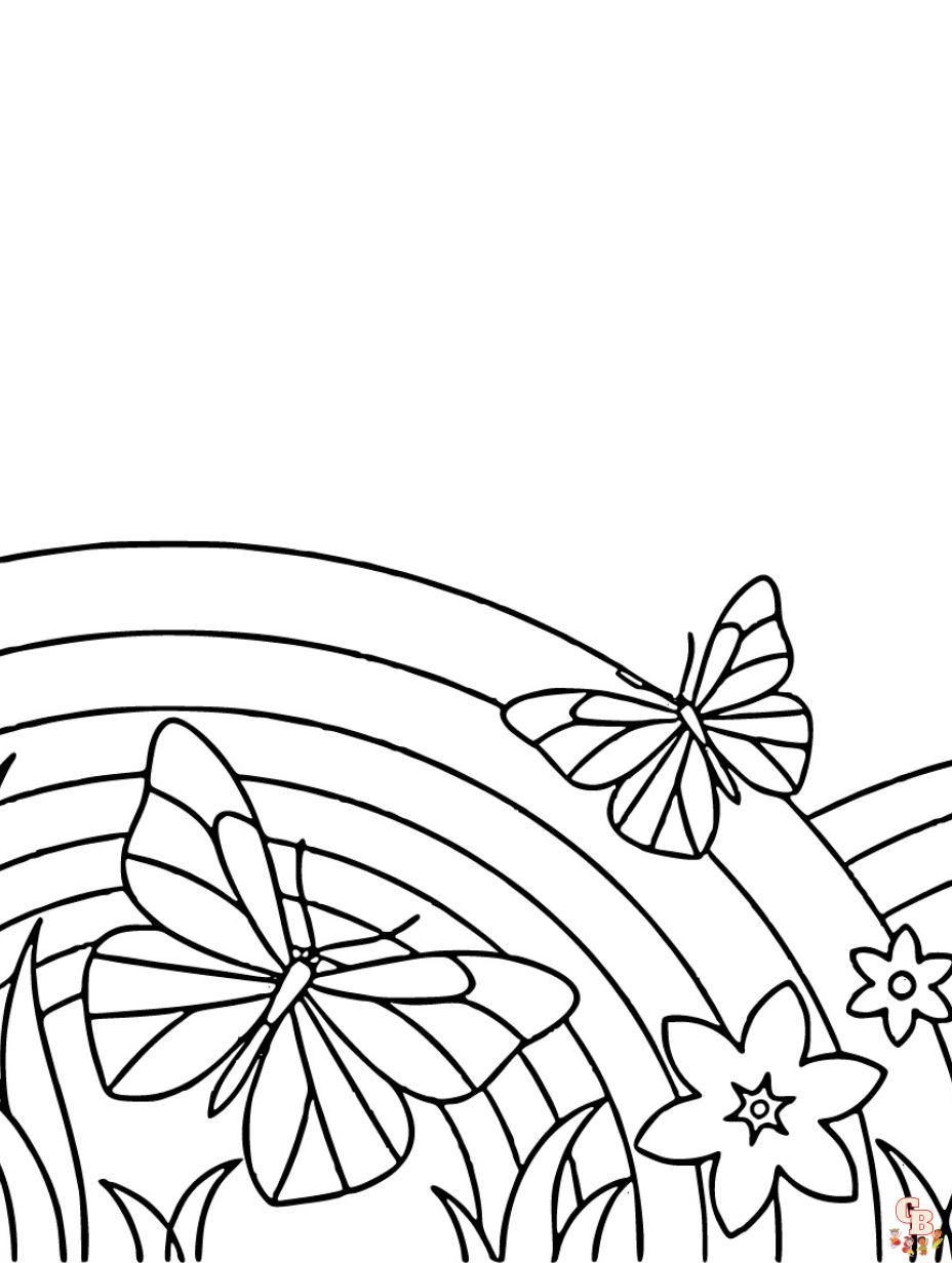 butterfly rainbow coloring pages