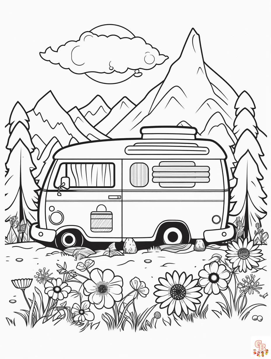 camping coloring page free