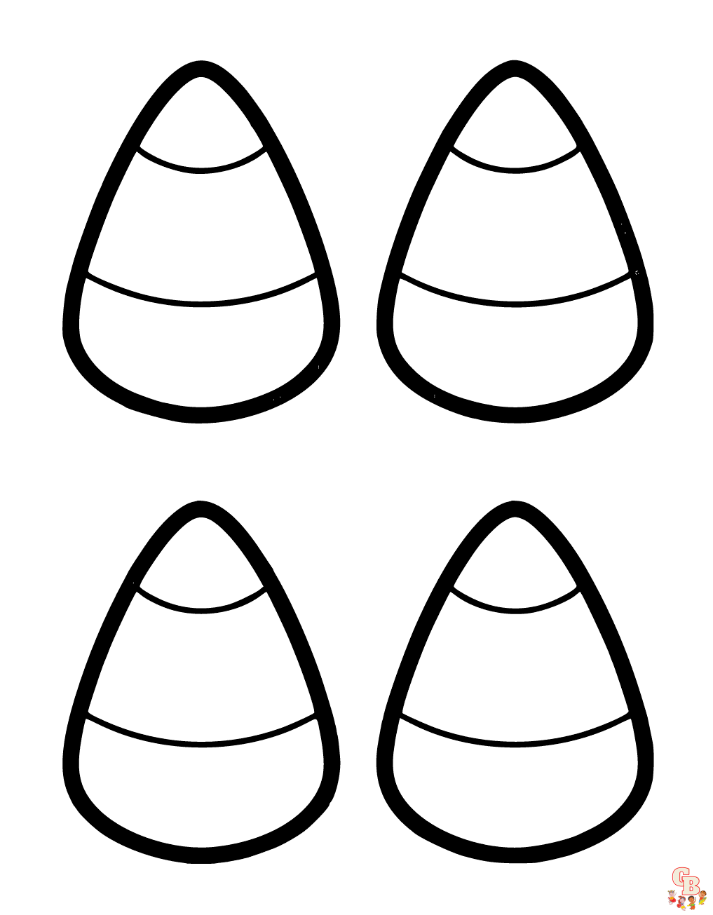 candy corn coloring page