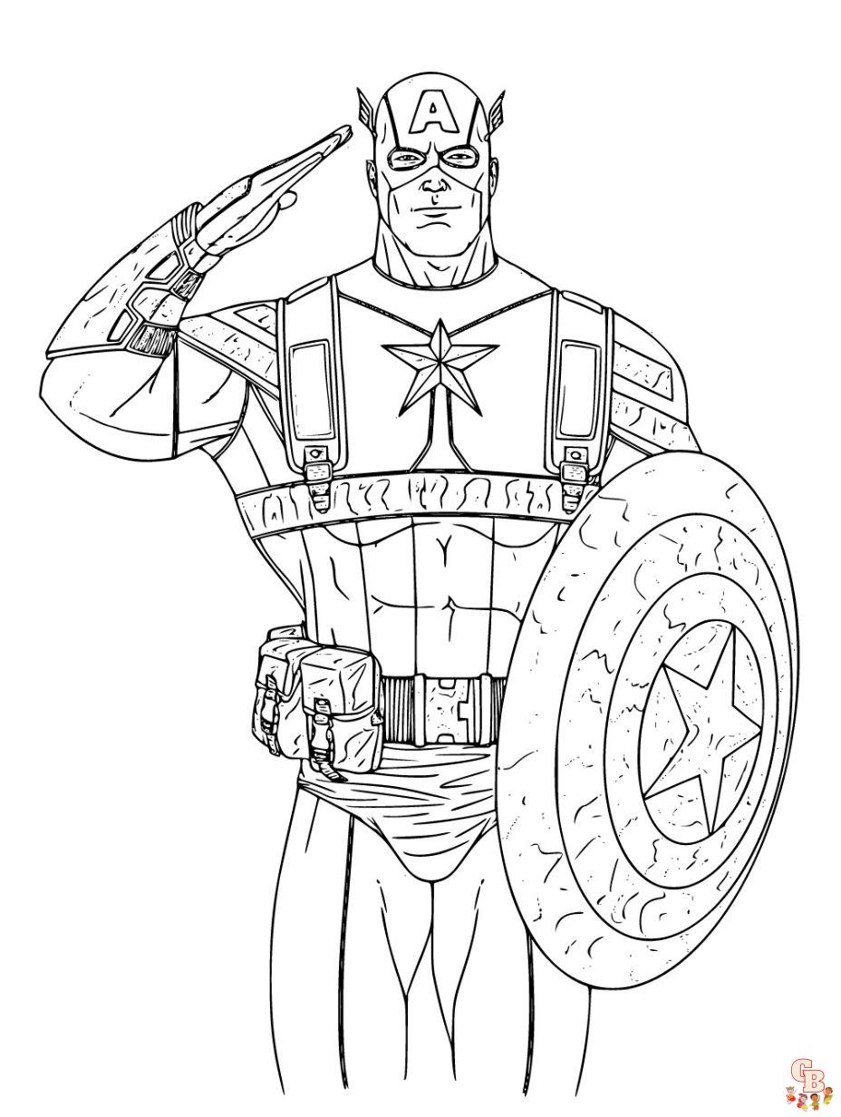 Captain America Coloring pages
