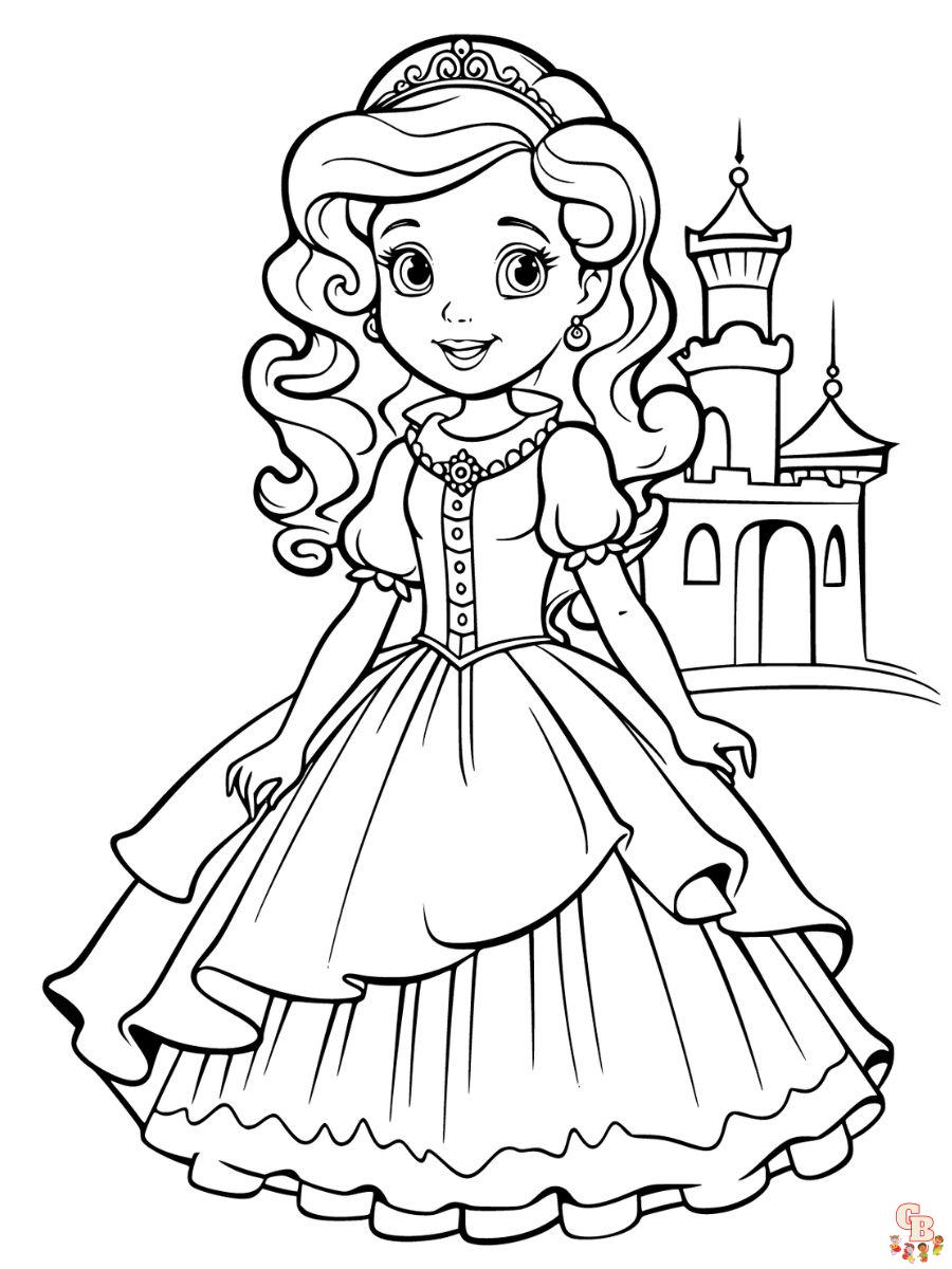 princesa do castelo desenhos para colorir