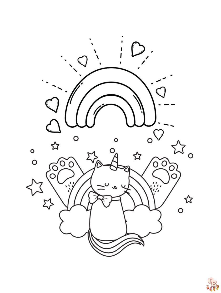 cat unicorn coloring page