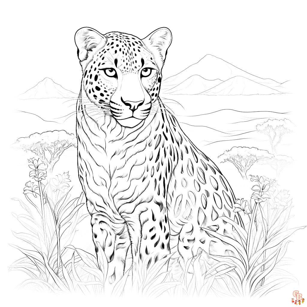 guepardo imprimible dibujos para colorear