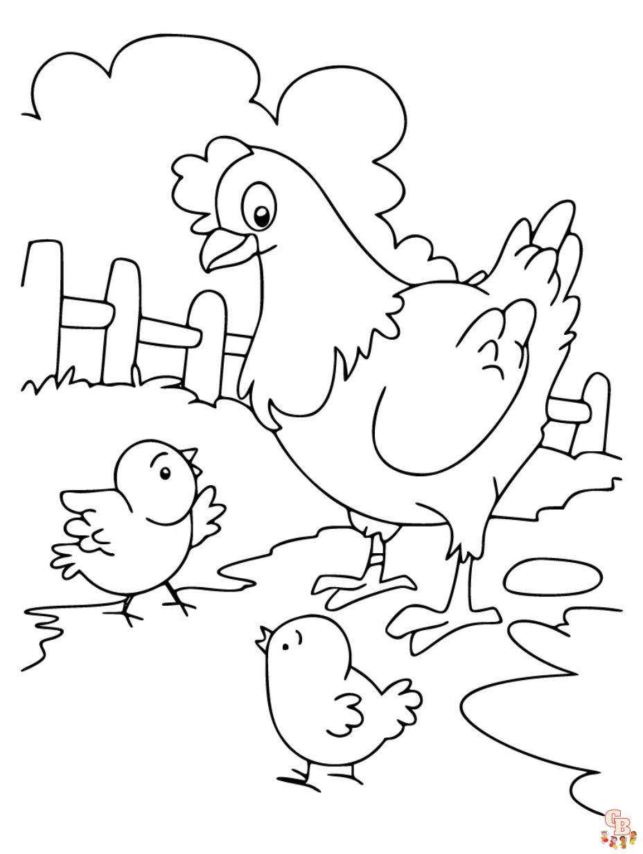 chicken coloring pages printable