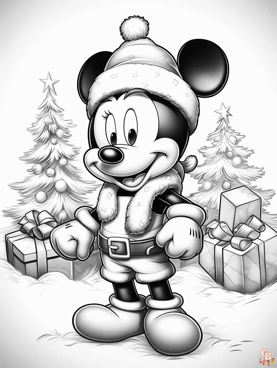 christmas coloring pages mickey mouse