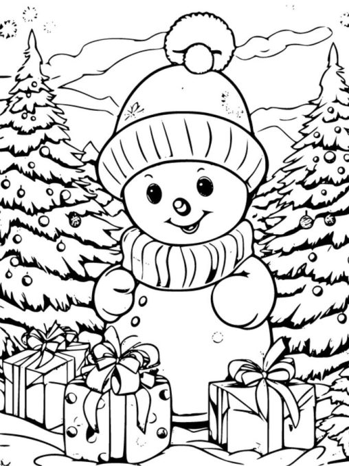 Snowman Coloring Pages Printable and Free For Kids