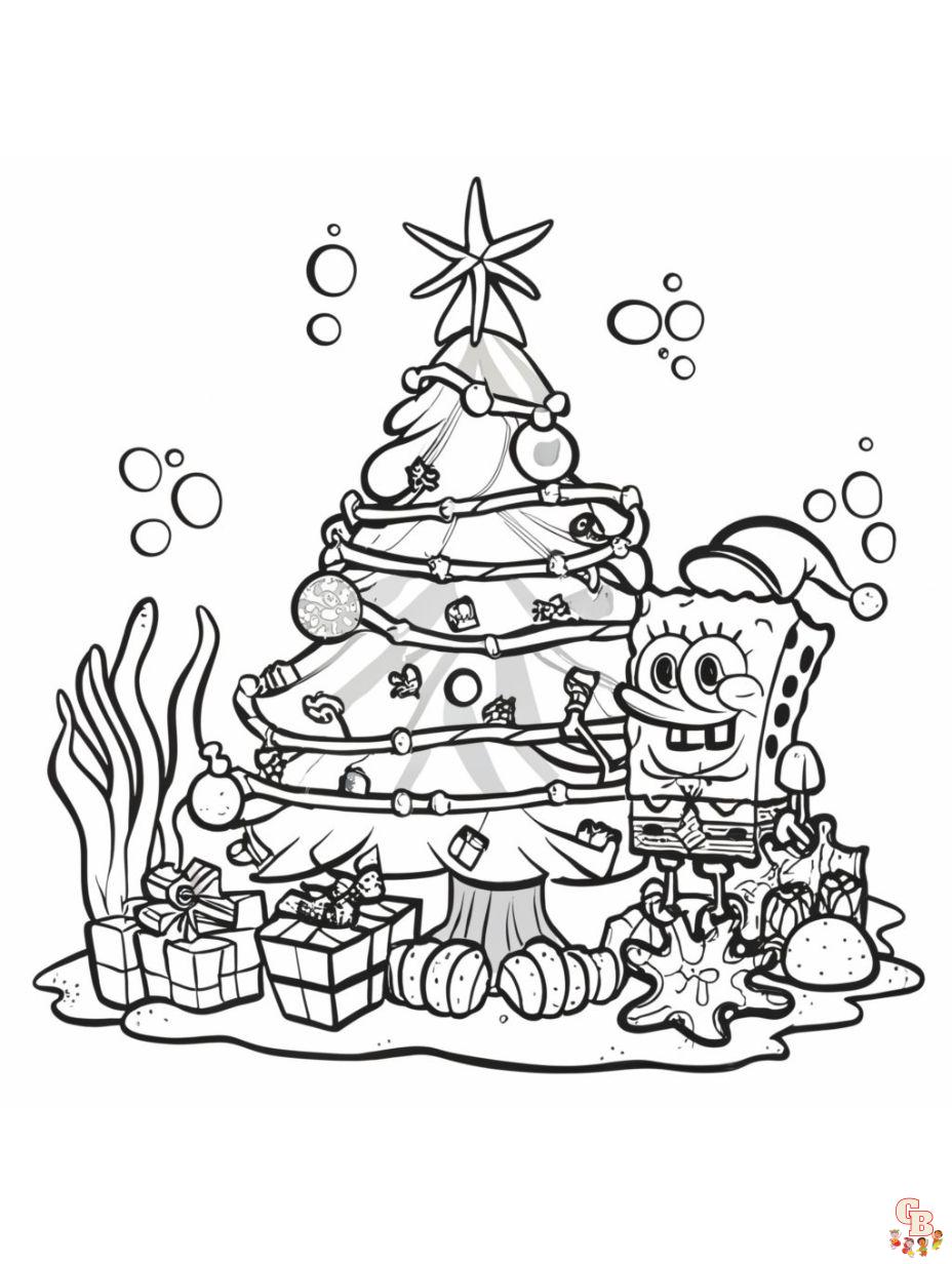christmas coloring pages spongebob