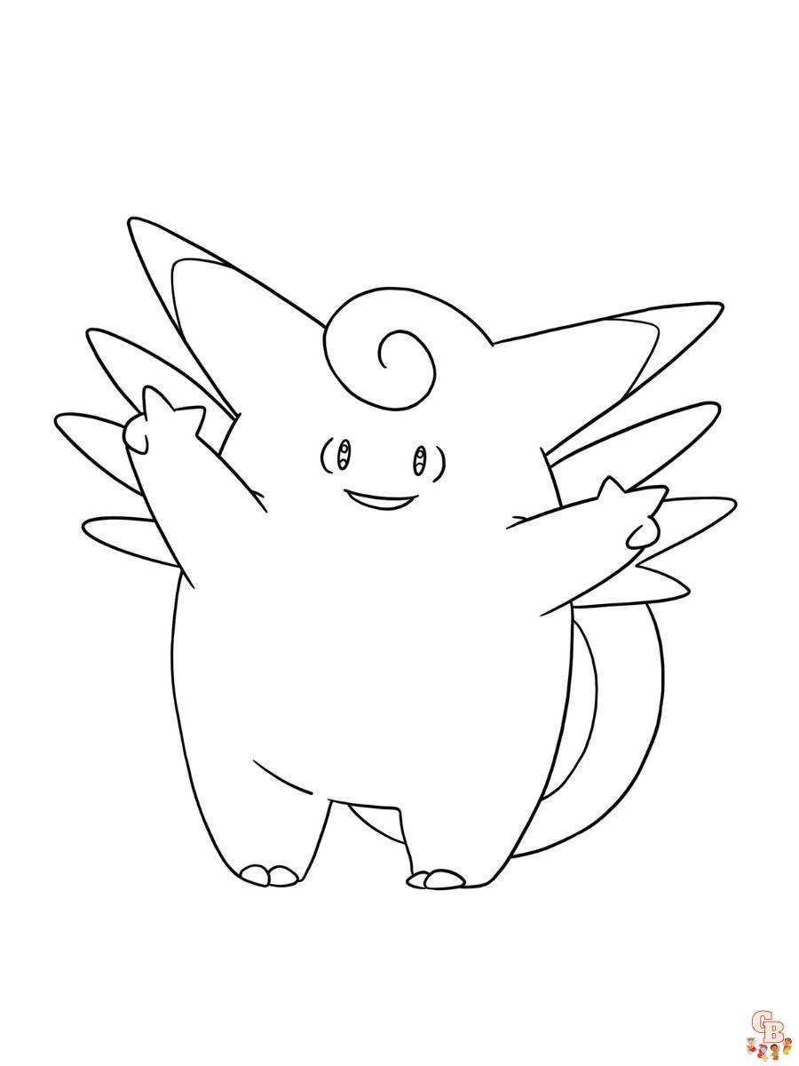 clefable coloring pages