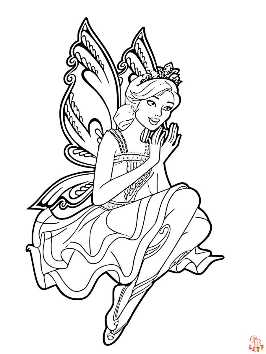 color book page princess fairy