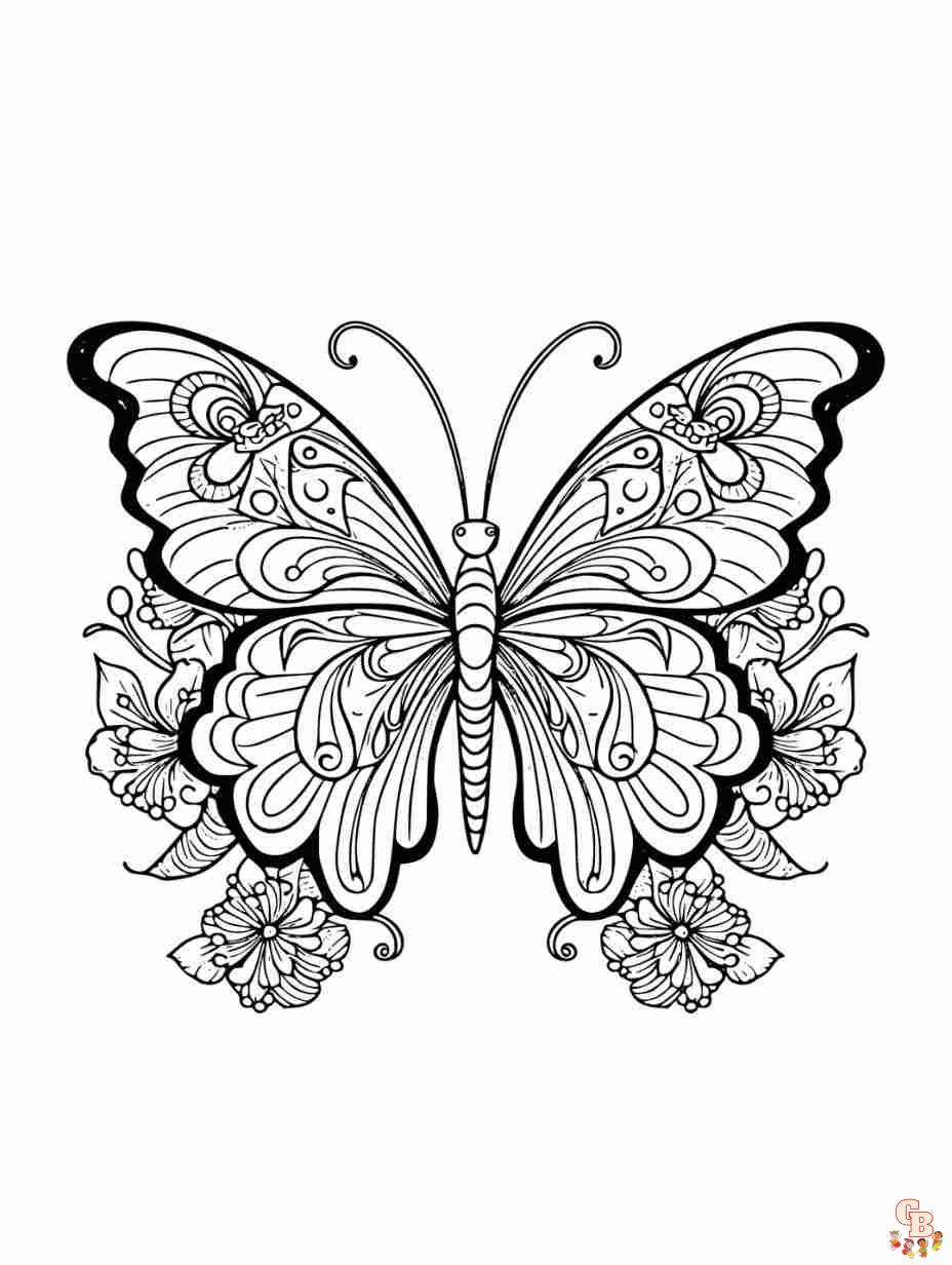 coloring page butterfly