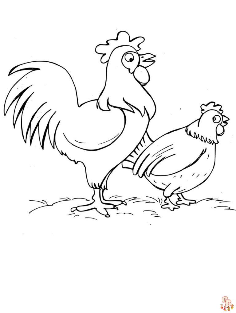 Free Printable Chicken Coloring Pages for Kids | GBcoloring