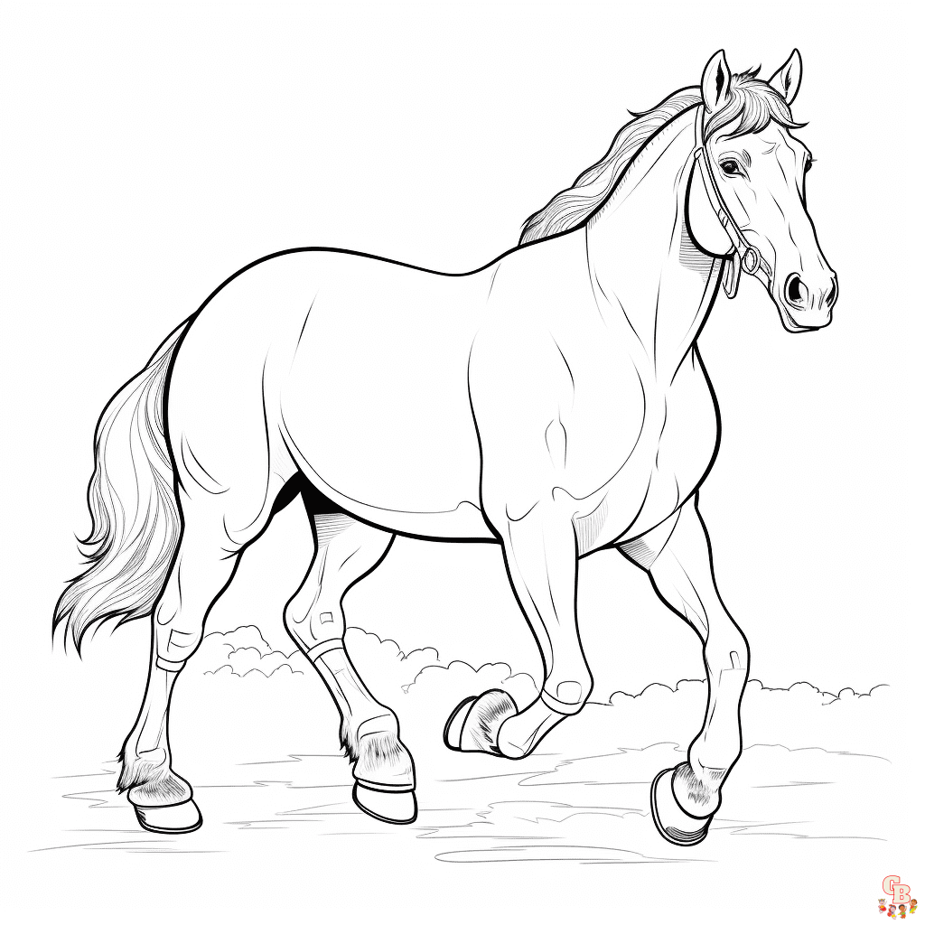 Realistic Horses Coloring Pages