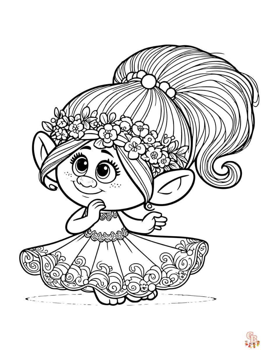 coloring page of princess poppy