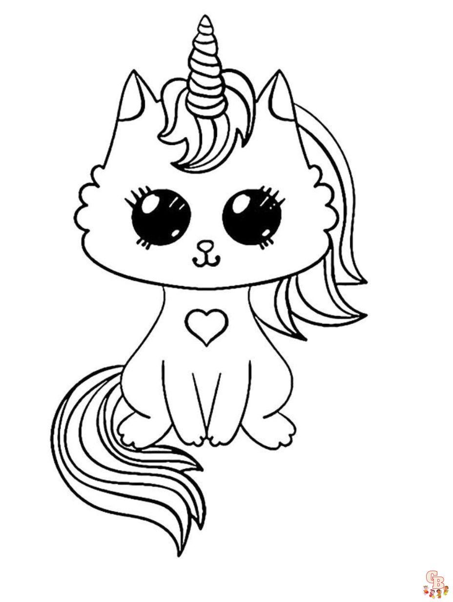 coloring pages cat unicorn