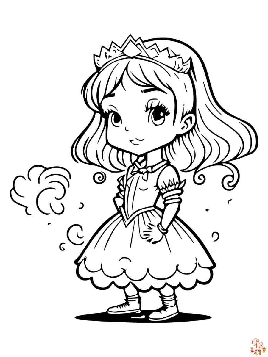 desene de colorat cute princess