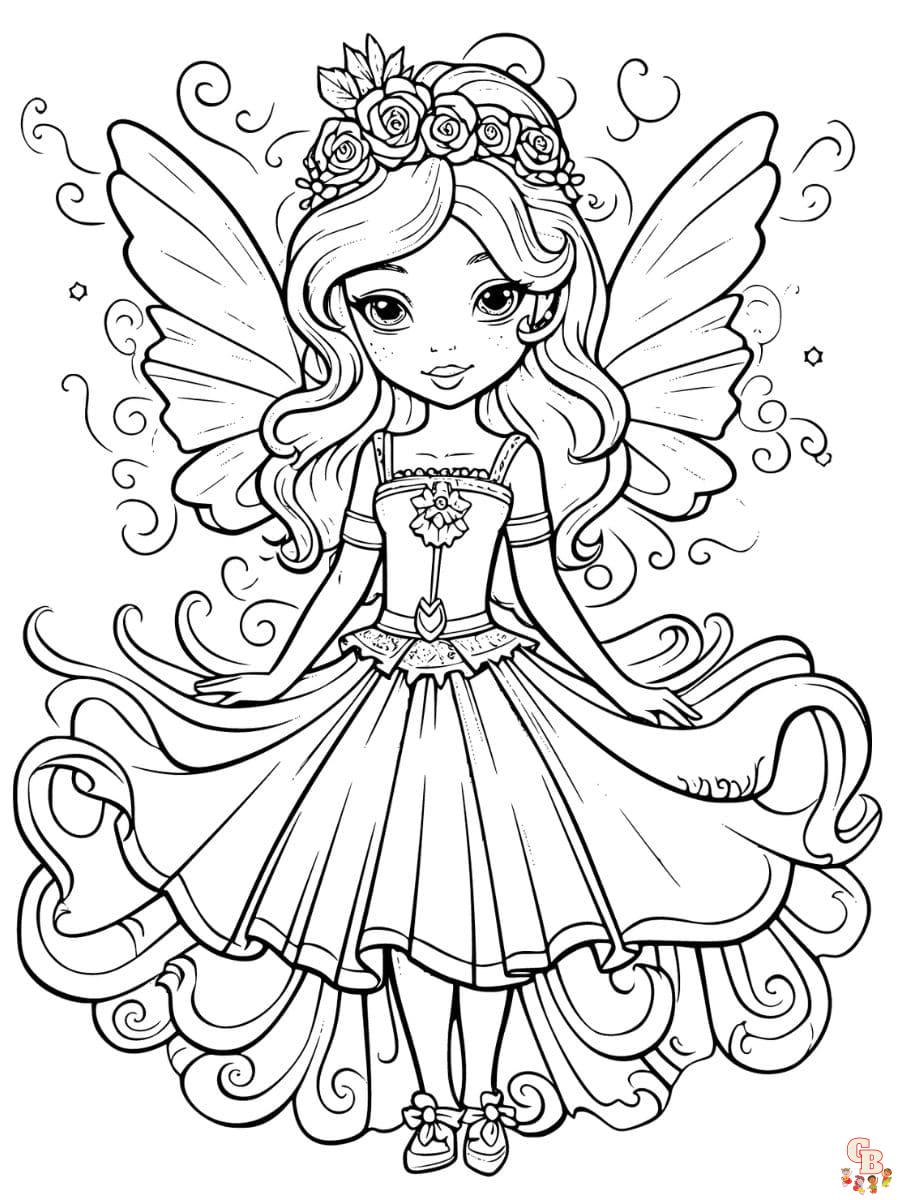 coloring pages fairy princess