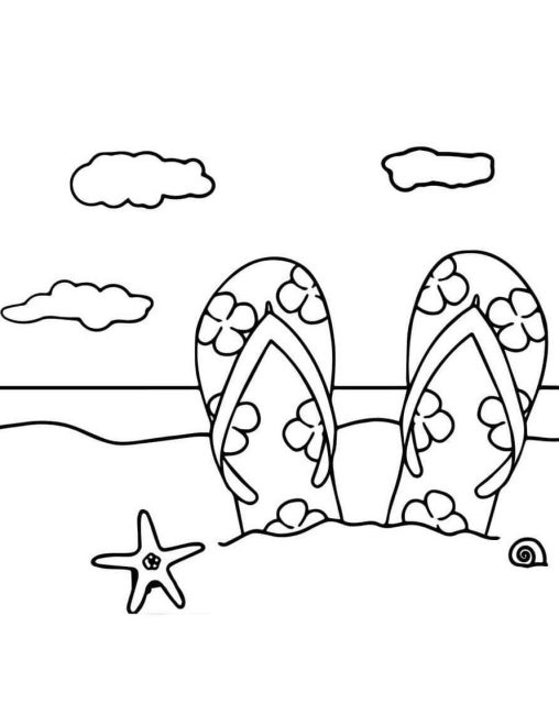 Printable Flip Flop Coloring Pages Free For Kids And Adults