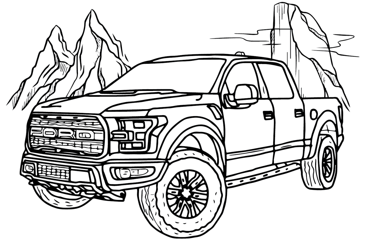 Printable Ford Coloring Pages Free For Kids And Adults