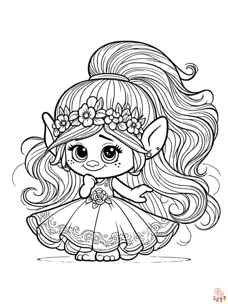 coloring pages of princess poppy