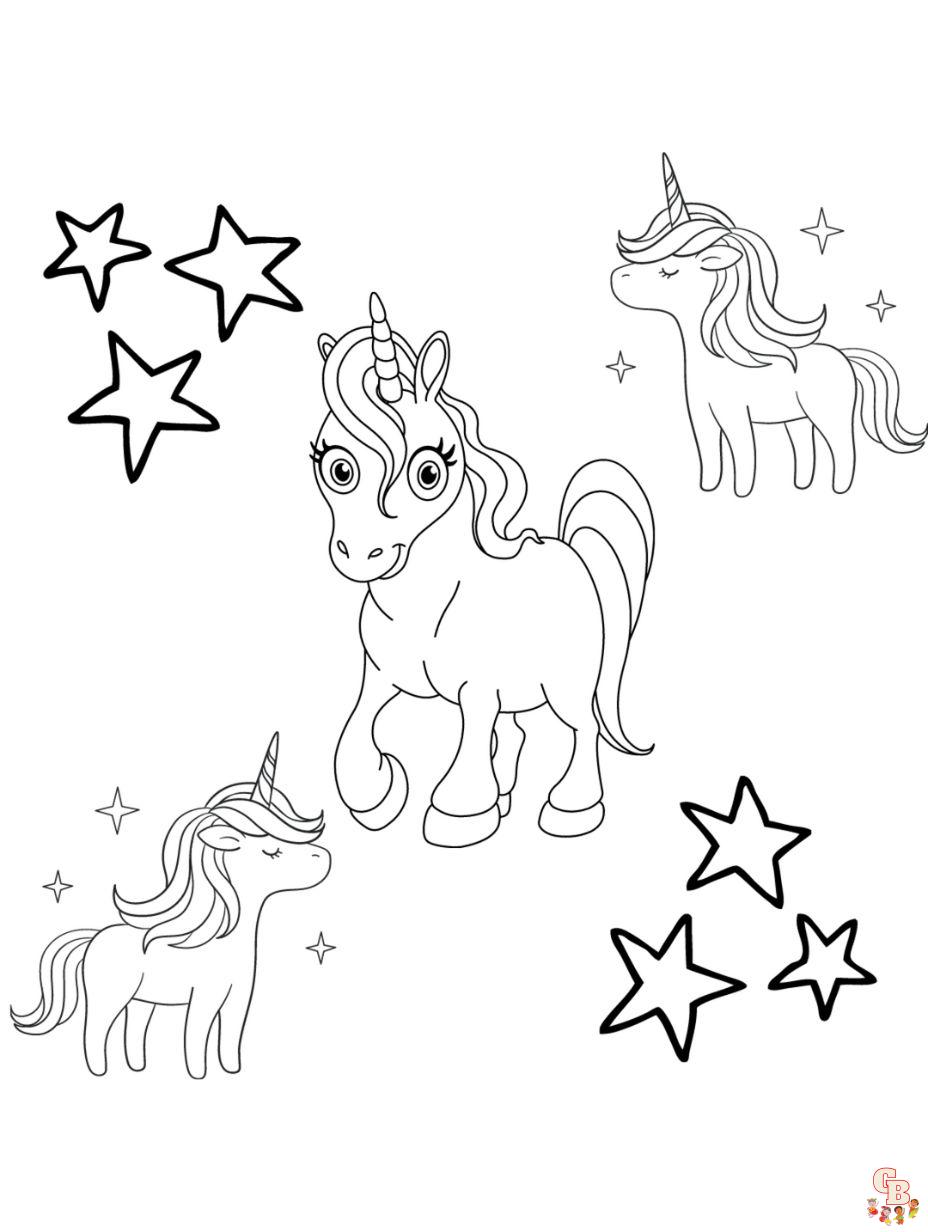 dibujos para colorear de unicornios pequeños