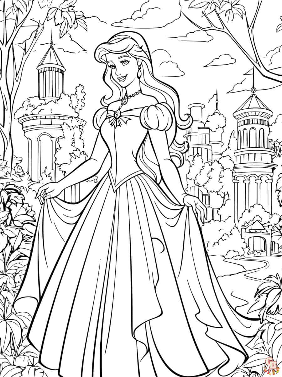 coloring pages princess aurora