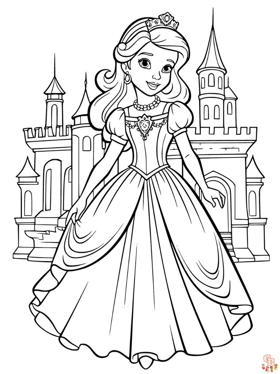 coloring pages princess castle