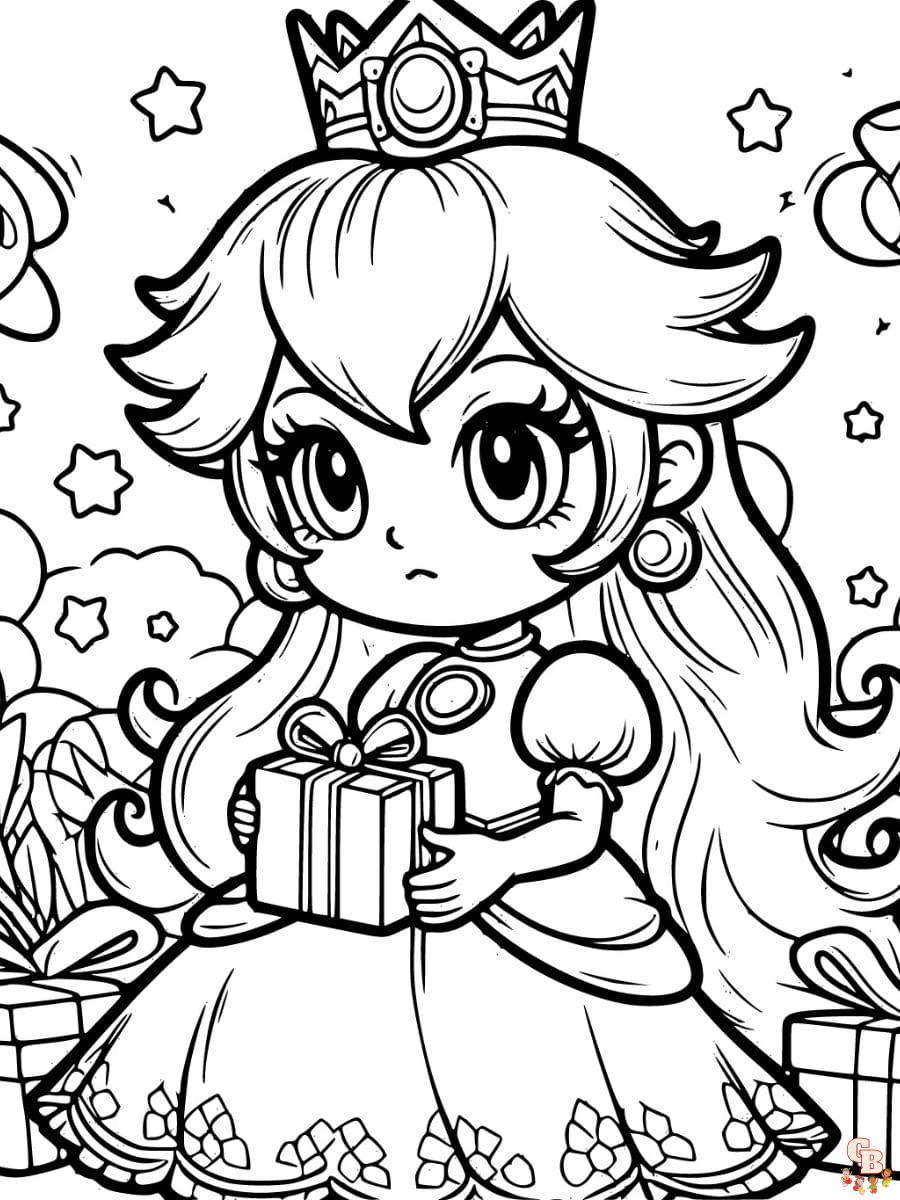 coloring pages princess peach