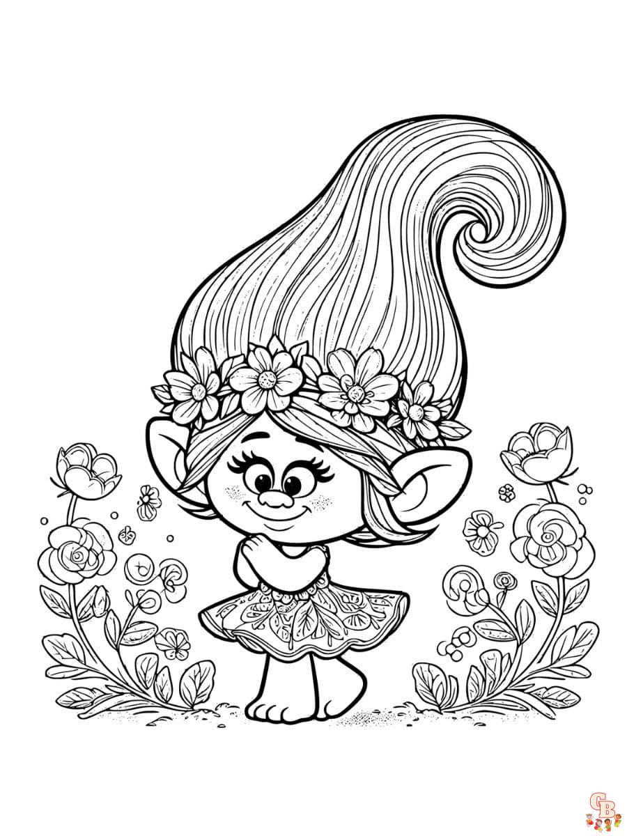 coloring pages princess poppy