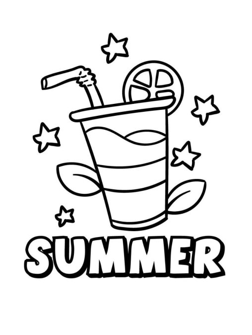 Summer Coloring Pages Free and Printable for Kids and Adults