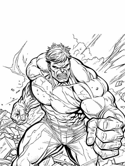 Transform into a Hero with GBcoloring's Hulk Coloring Pages