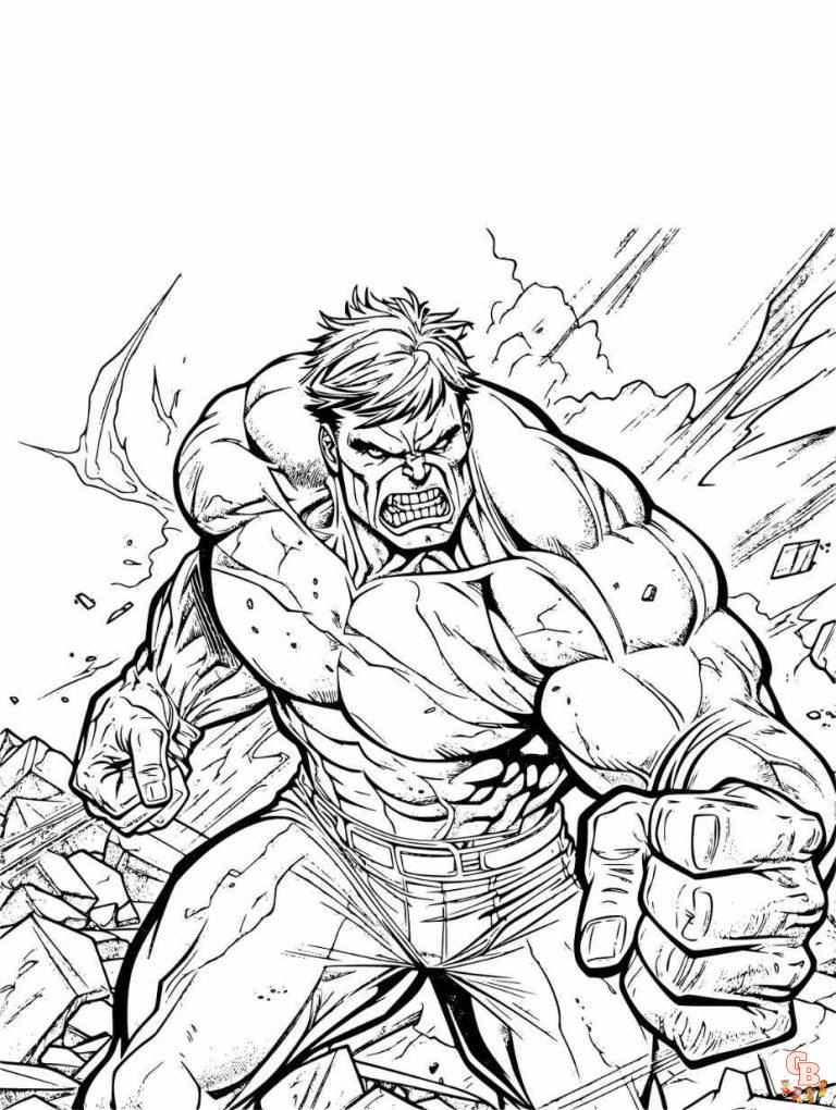 Transform into a Hero with GBcoloring's Hulk Coloring Pages