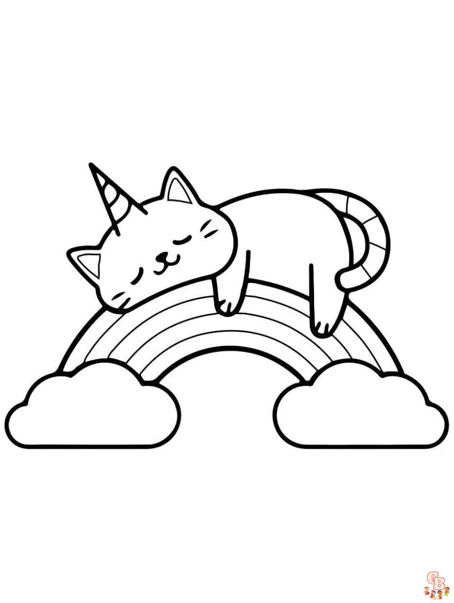coloring pages unicorn cat