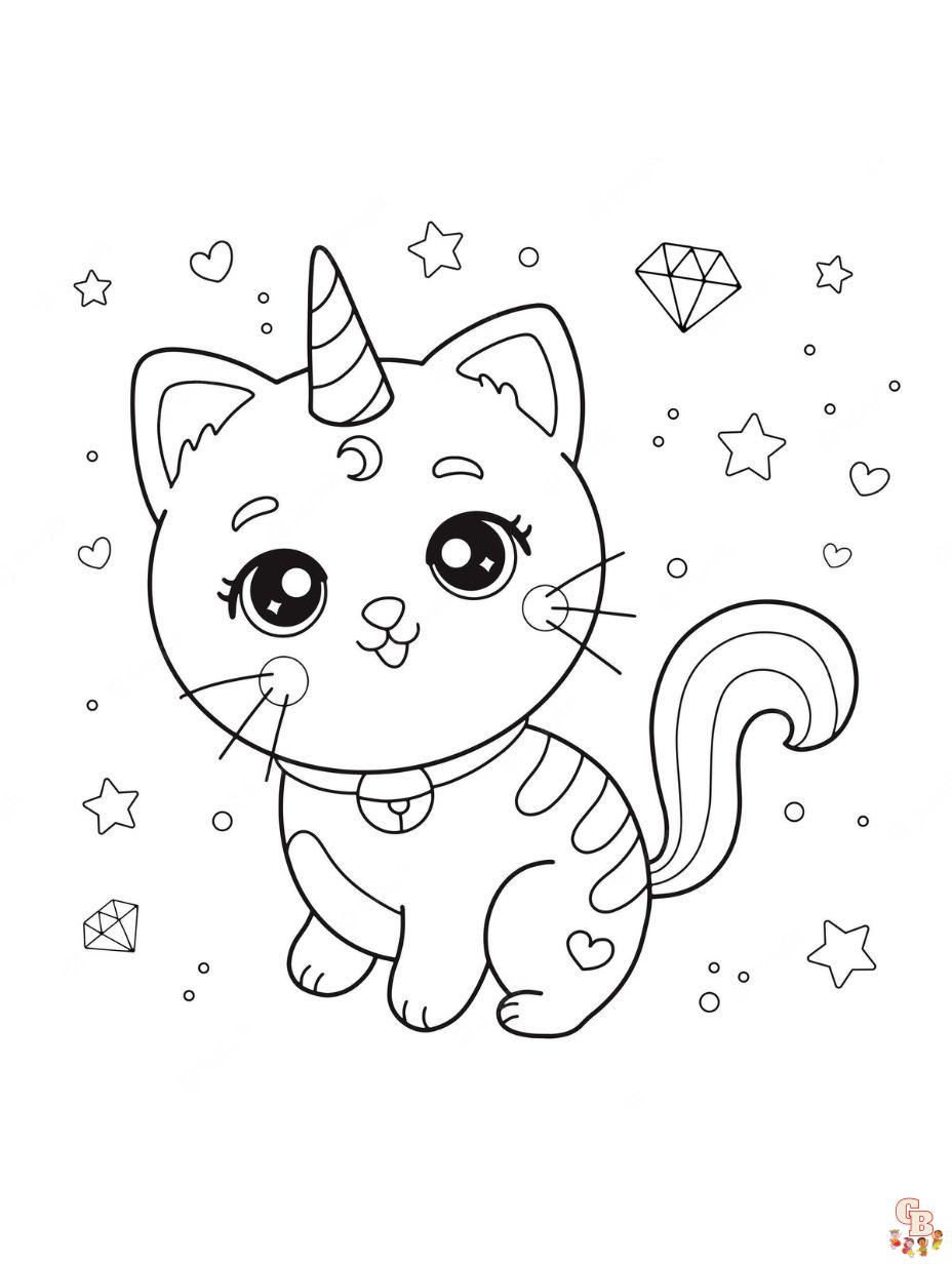 coloring pages unicorn cat to download