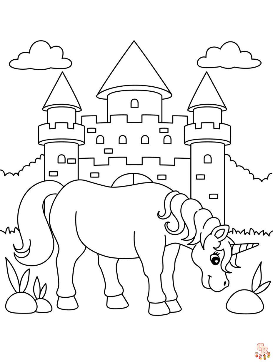 dibujos para colorear casa unicornio