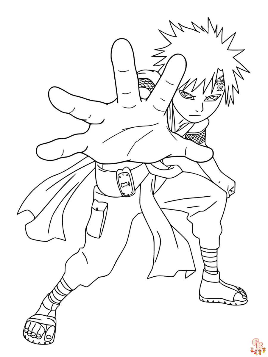 cool coloring pages of gaara