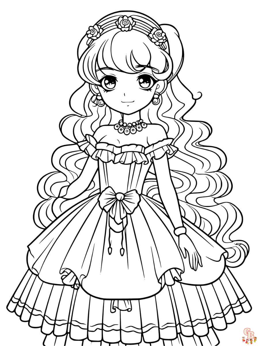 cute anime princess coloring pages